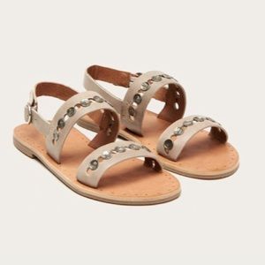FRYE Ally 2 band hammered stud slingback sandals